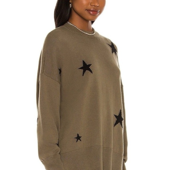 PISTOLA Darya crew neck pullover olive green and black stars size small - Picture 5 of 10